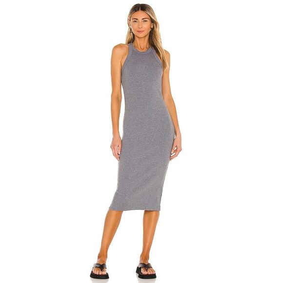 WSLY The Rivington Heather Gray Ribbed Knit Sleeveless Midi Sweater Dress Small - Picture 1 of 9